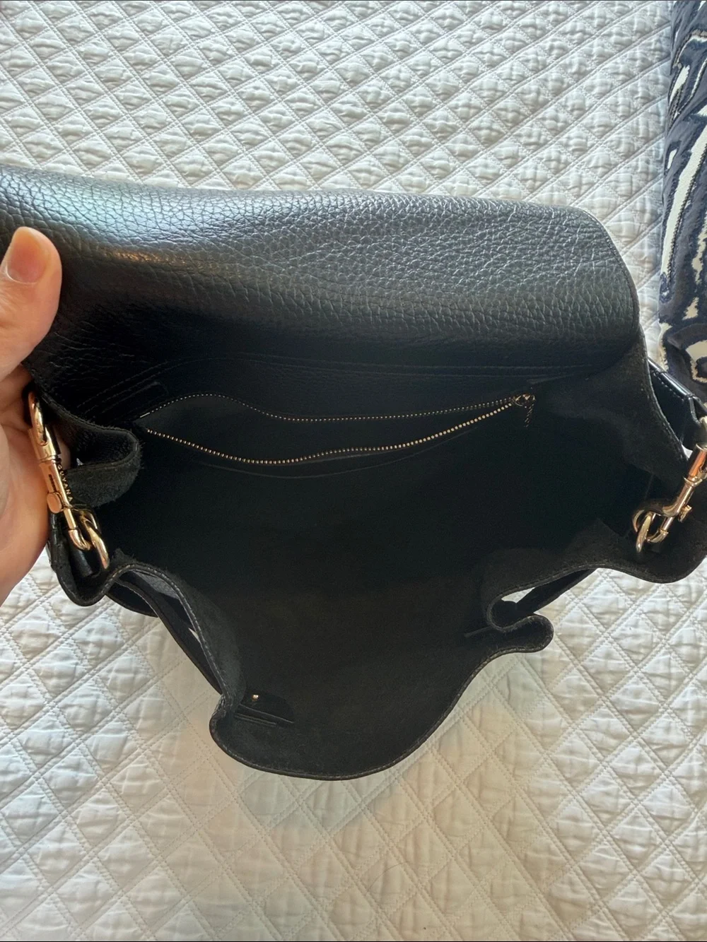 Cuyana Black Pebbled Convertible Leather Backpack and Shoulder Bag